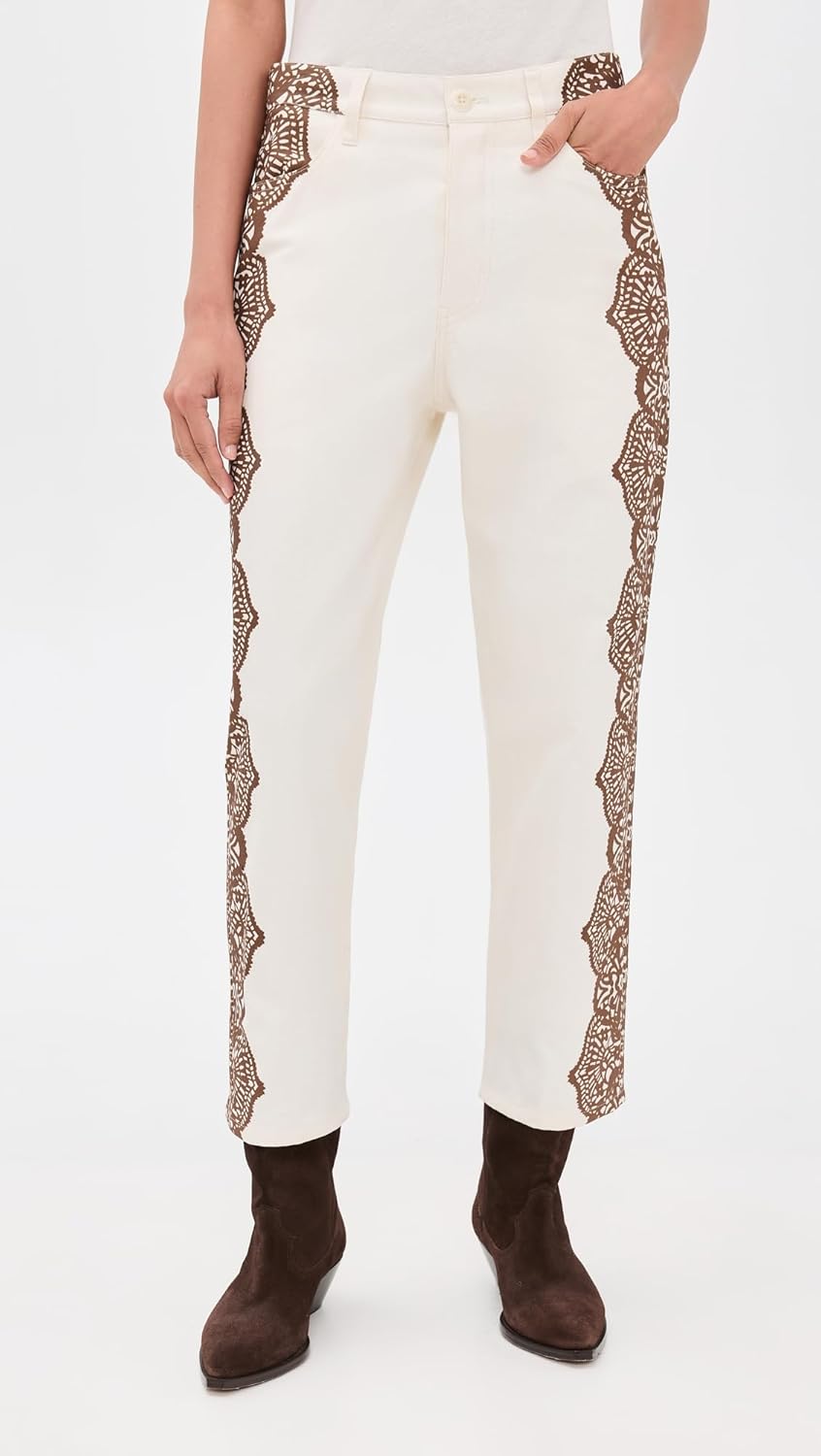 THE GREAT. Women's The Lace Print Wayne Jeans - Image 2