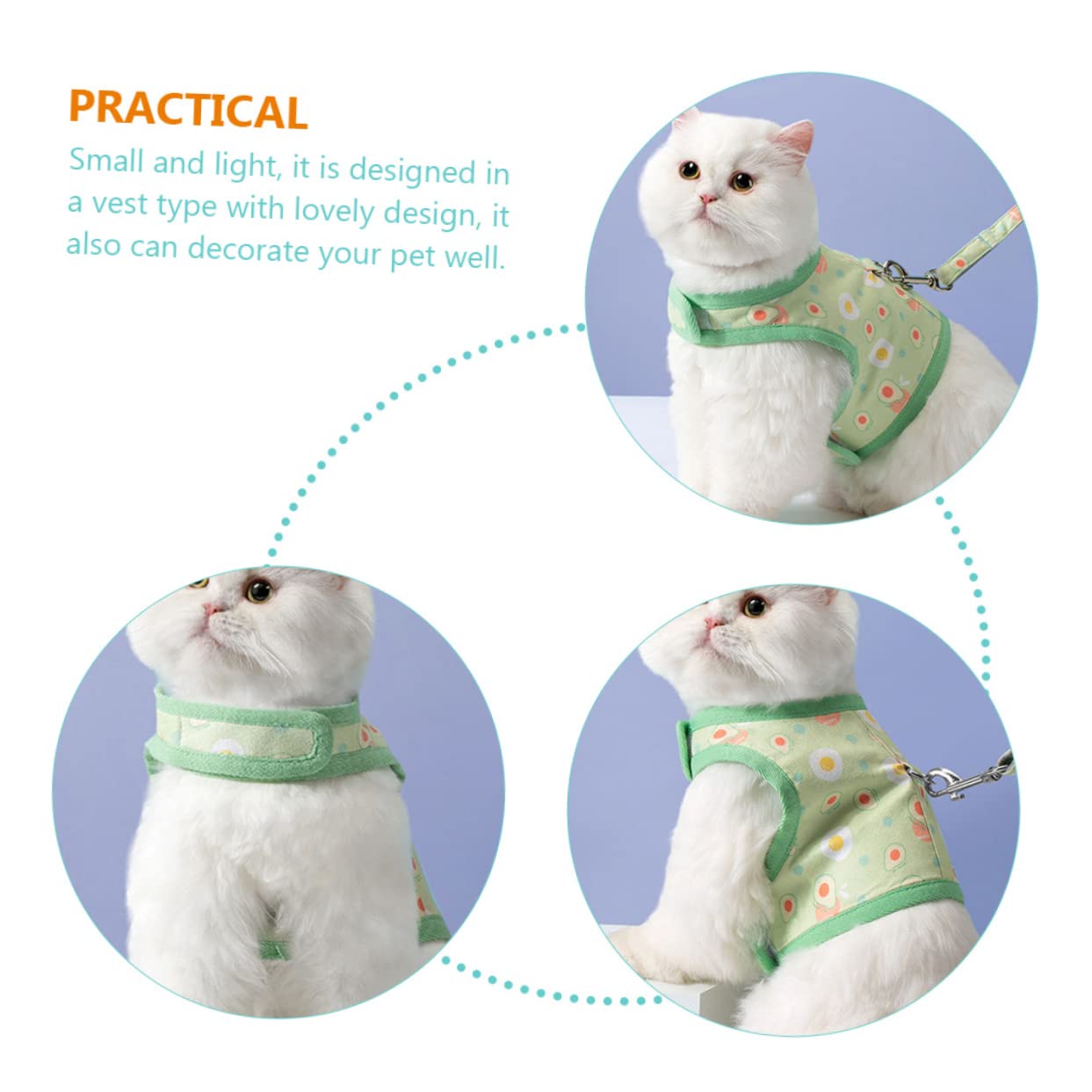 Kisangel 5juegos Arnés y para con Diseño De Arnés Transpirable Forma De Chaleco para Gatos y para Paseos y Actividades Recomendado