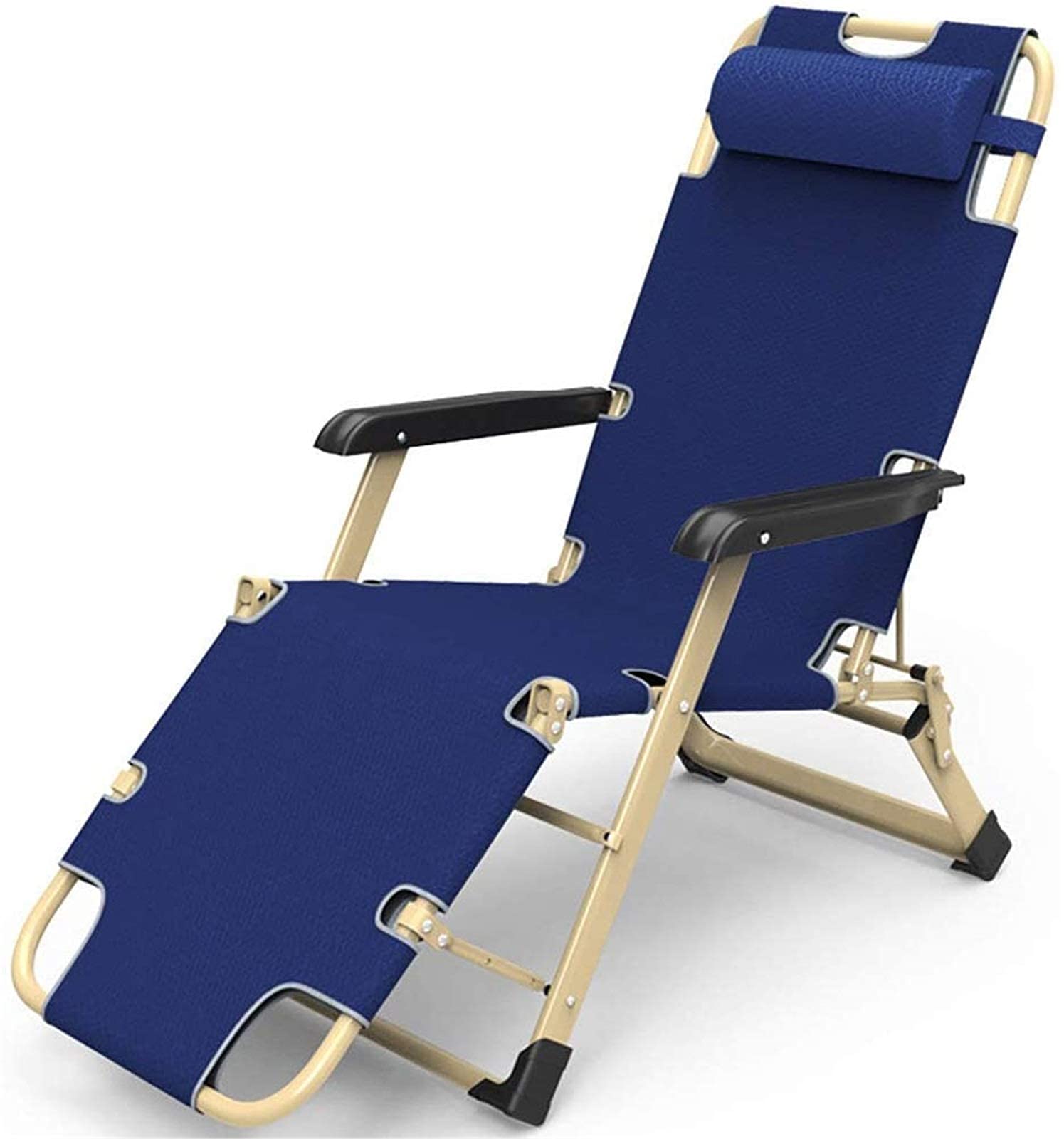 Chaise Longue Portable de Plage avec Tête Amovible Réglable