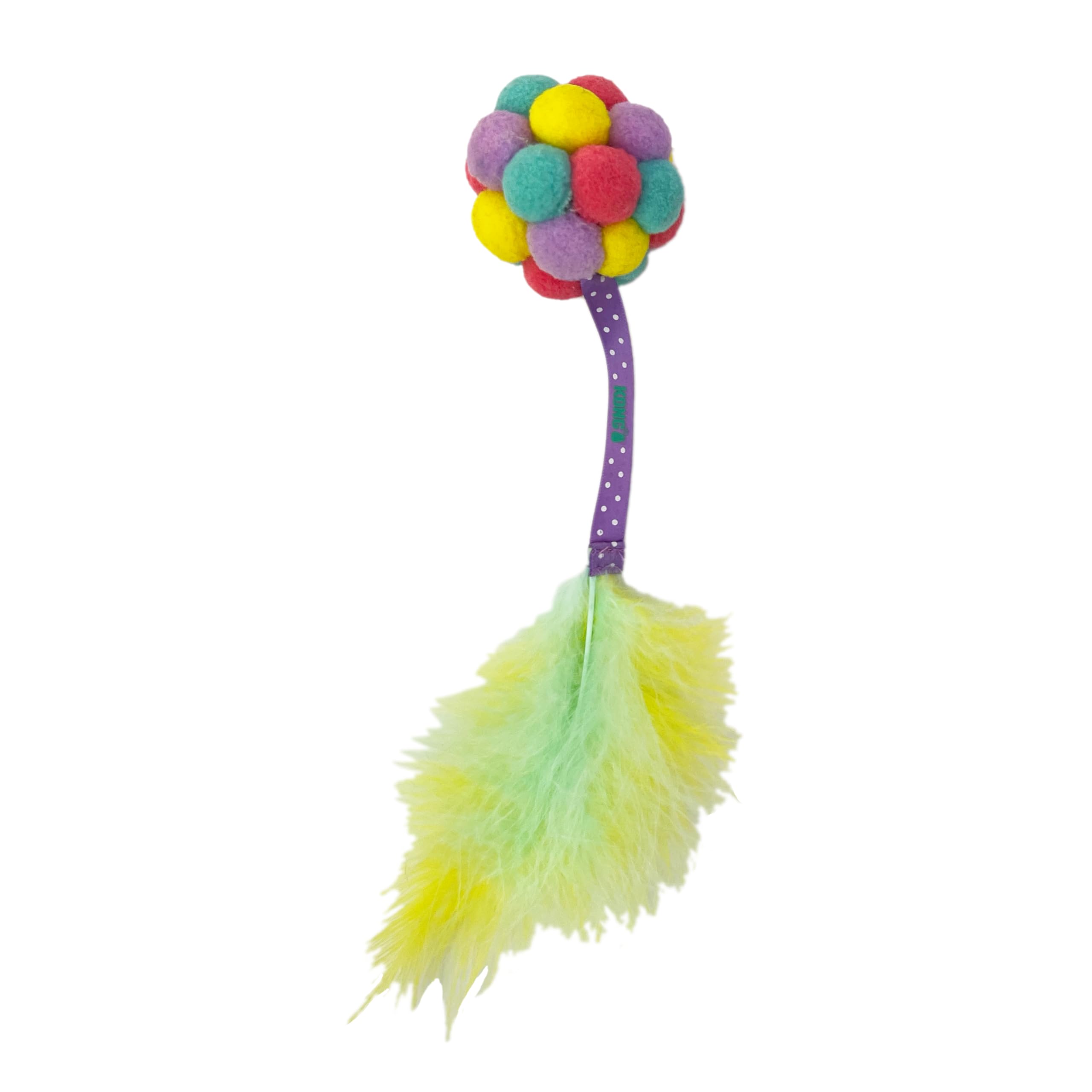 KONG Active Bubble Ball Lightweight Pompom Multi-Sensory Bat and Chase Cat Toy