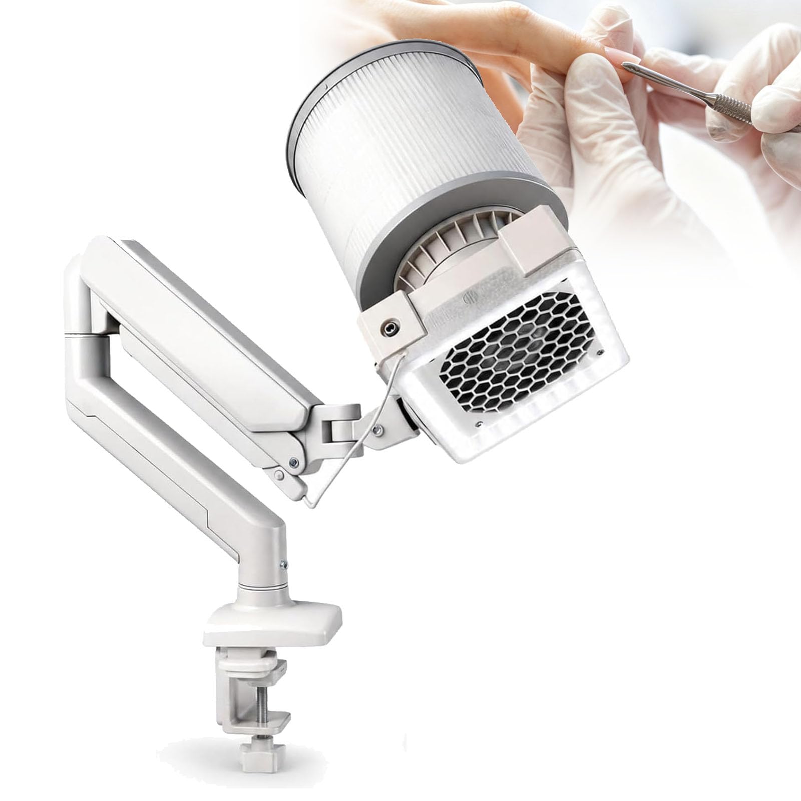 VILA SMO Professional 60w Nail Dust Collector, Nail Vacuum With Powerful Suction, With Universal Table Mount Clamp, Suction Power Is Adjustable, For Salon And Home Use.