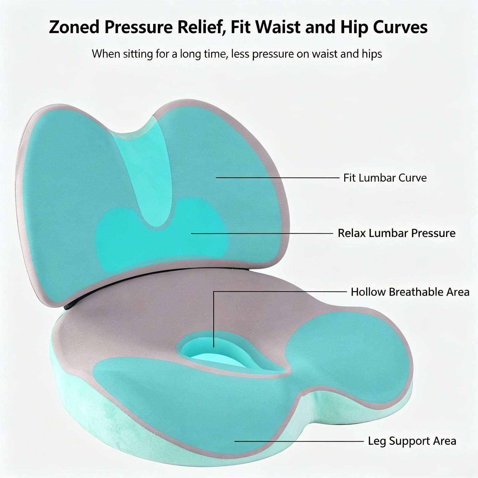 Cojín de asiento ergonómico con soporte lumbar