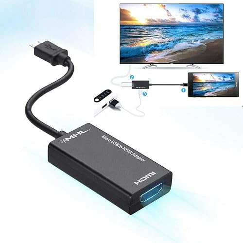 Miniatura 2 de MHL Micro USB a HDMI 1080 p MHL HDTV Cable Micro USB 2.0 a HDMI Adaptador para teléfono Android Soporta Video USA