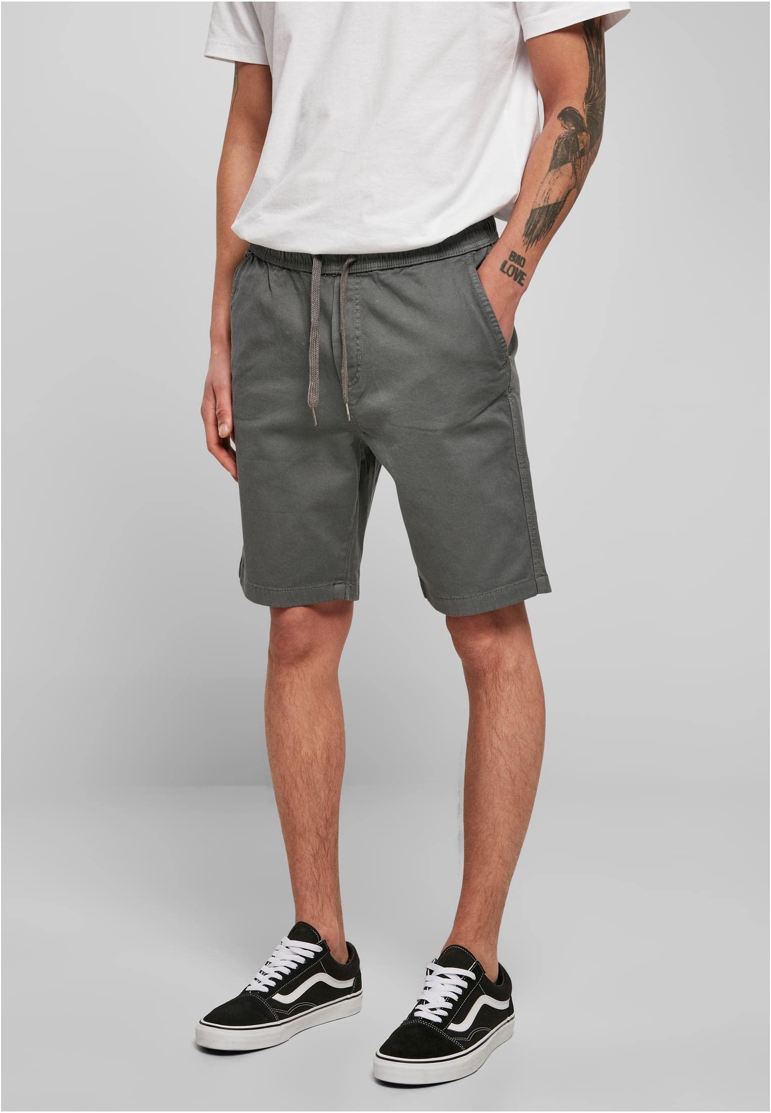 Urban Classics Stretch Twill Joggshorts Hombre Pantalones Cortos Negro Suelto