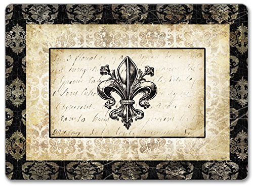 CounterArt Hardboard Placemat, Fleur de Lis Damask, Set of 2