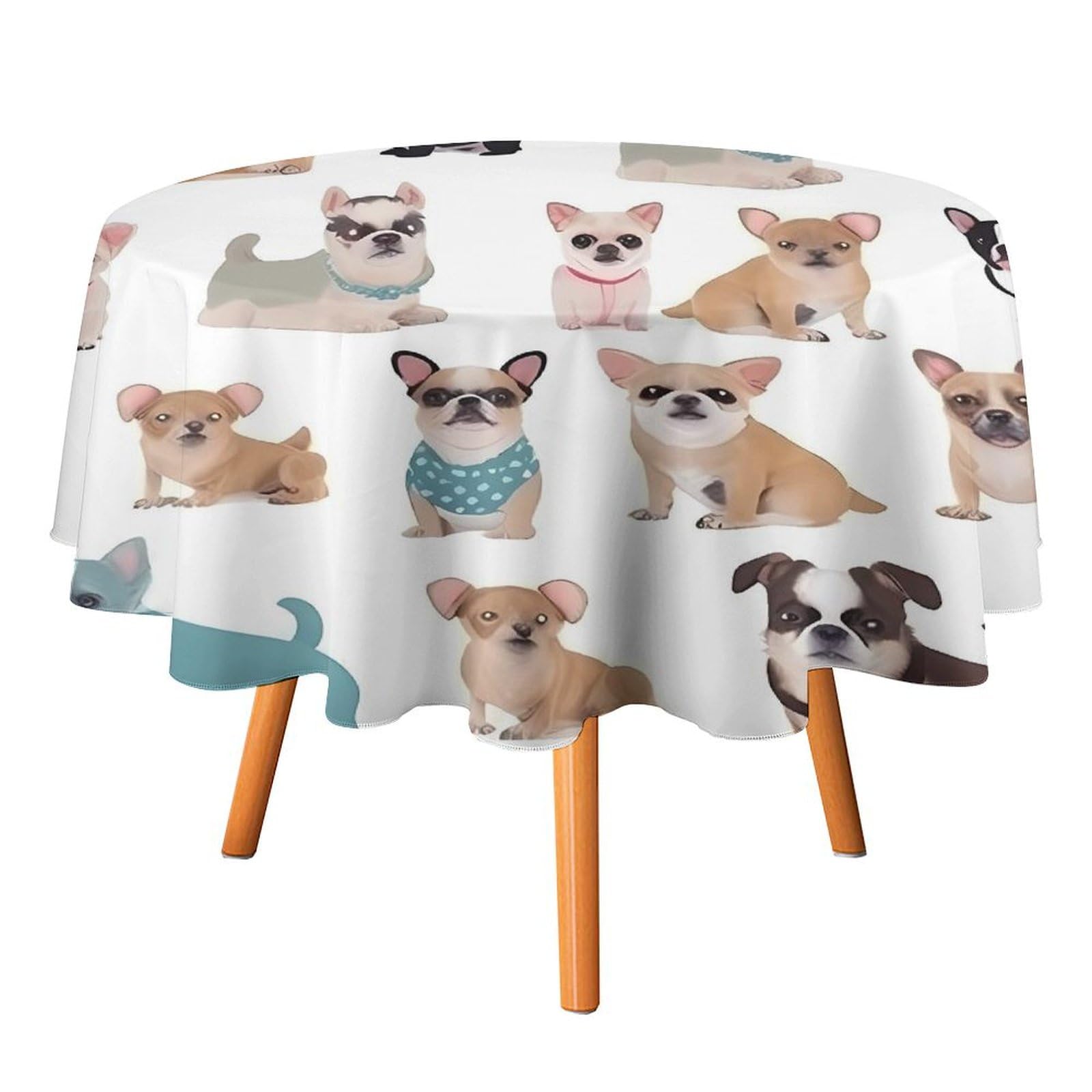 Nappe ronde anti-tache carlin pour protéger la table de salle à manger