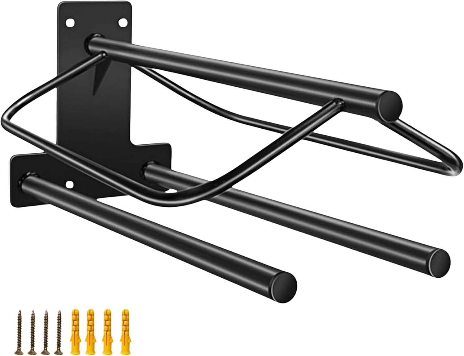4 Pack Wall Mounted Saddle Racks with Double Pad Bar Heavy Duty Saddles Stand for English and Western Saddle Horse Blanket Metal Display Holder for Horse Stall Barn 23.8" L x 12.6" W x 10.2" H