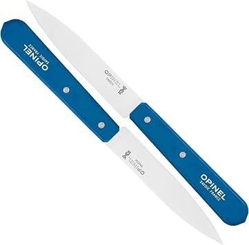 Opinel No. 112 Paring Knives 2 Piece Set, Stainless Steel Dark Blue
