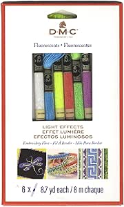 DMC Light Effects Floss Pack 8.7yd 6/Pkg, Fluorescent