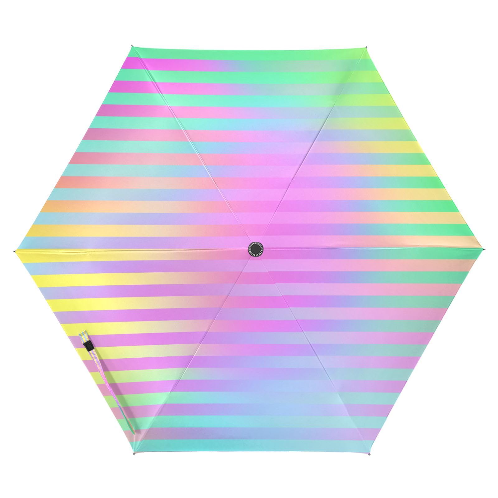 EtherSpher Colorful Laser Design Stripes Umbrella for kids 39 Inch Automatic Open Close auto open close umbrellas for rain windproof for Good for Car, Golf, and On-the-Go Outdoor Defence Accessories