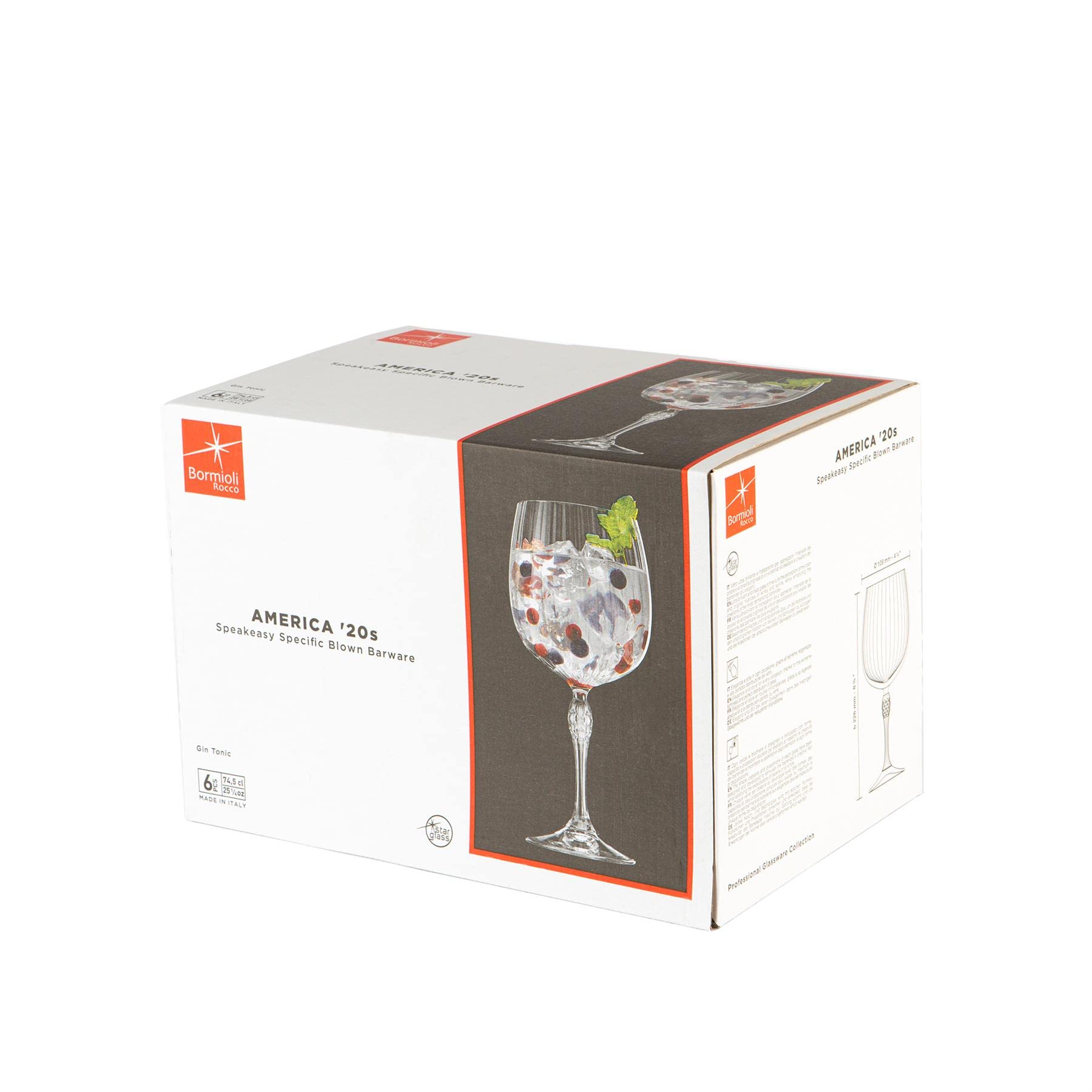 Bormioli Rocco America '20S Gin Und Tonic Brille - 745ml - Klar - Pack Von 6