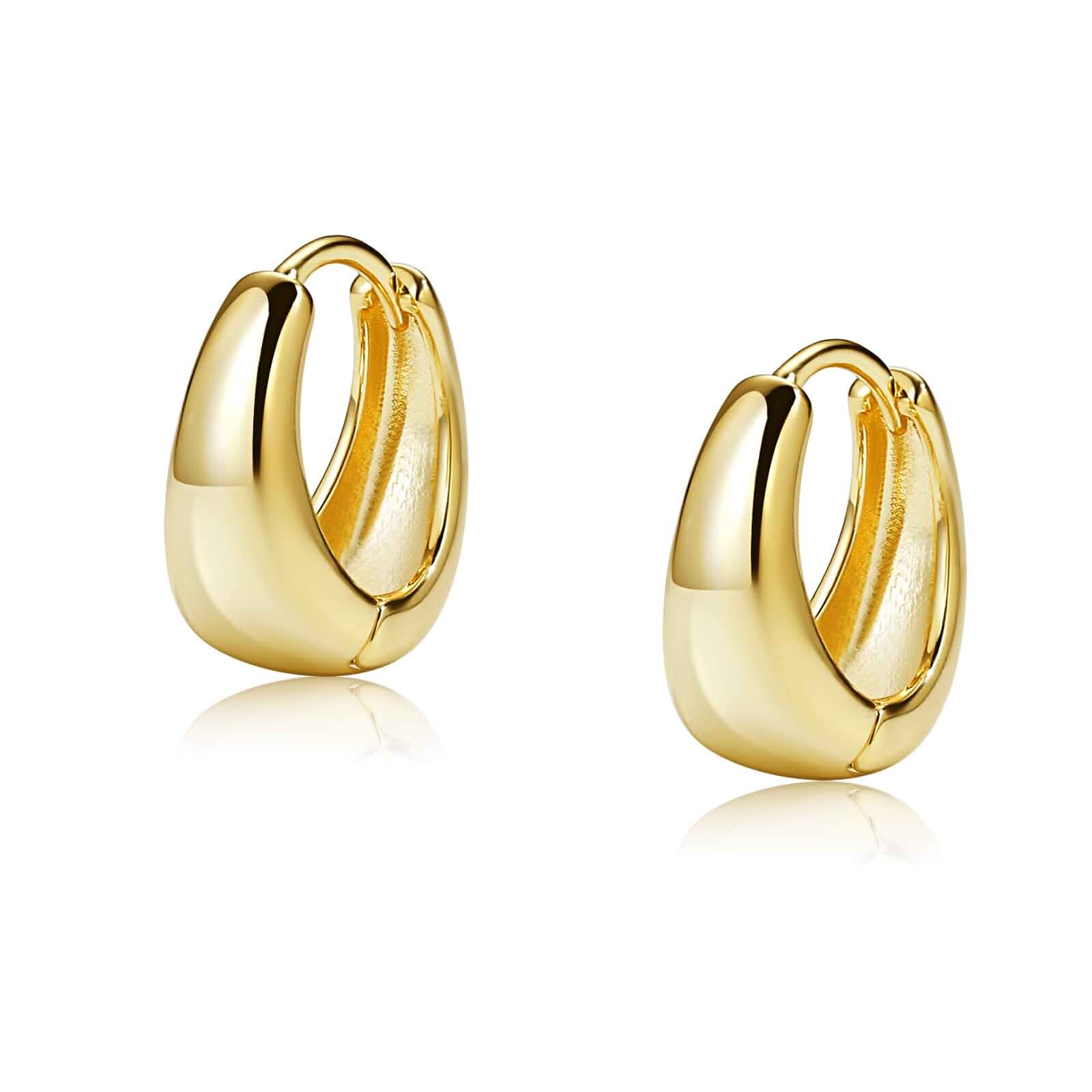 Me&Hz Gold Huggie Earrings Small Huggie Hoop Earrings for Women 14K Gold Plated Hypoallergenic Cubic Zirconia Huggies Mini Silver Hoop Earring for Women