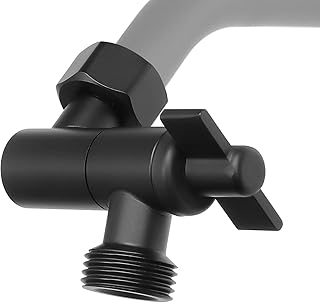 NearMoon Adjustable Shower Head Extension Adapter, SUS304 Stainless Steel Shower Arm Extension Connector for Shower Heads (Matte Black)