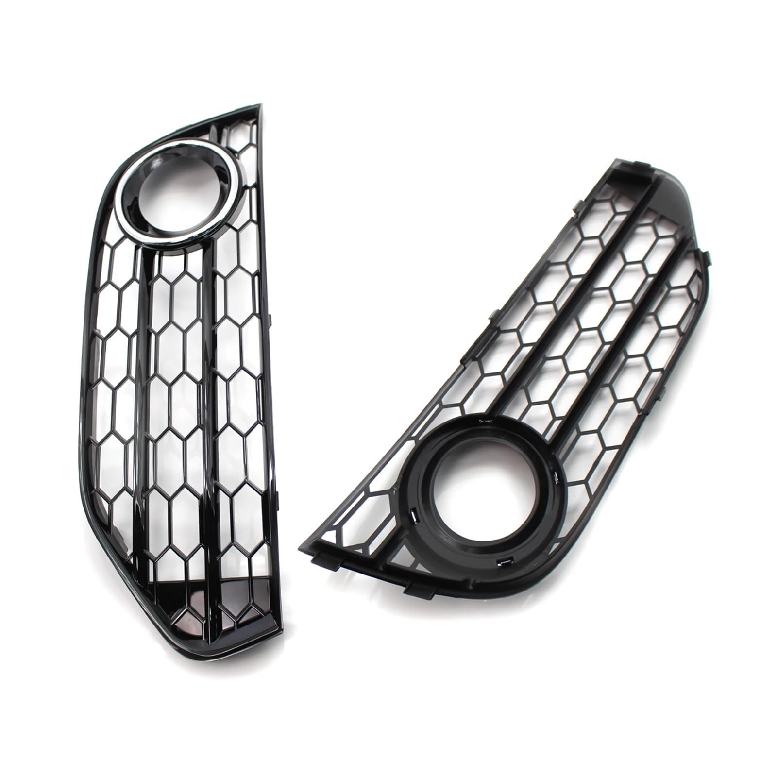 Fit For A-u-d-i A4 B8 B8.5 Allroad Quattro Wagon Fog Lamp Style Car Front Bumper Lower Grille Fog Light Grill(Chrome)