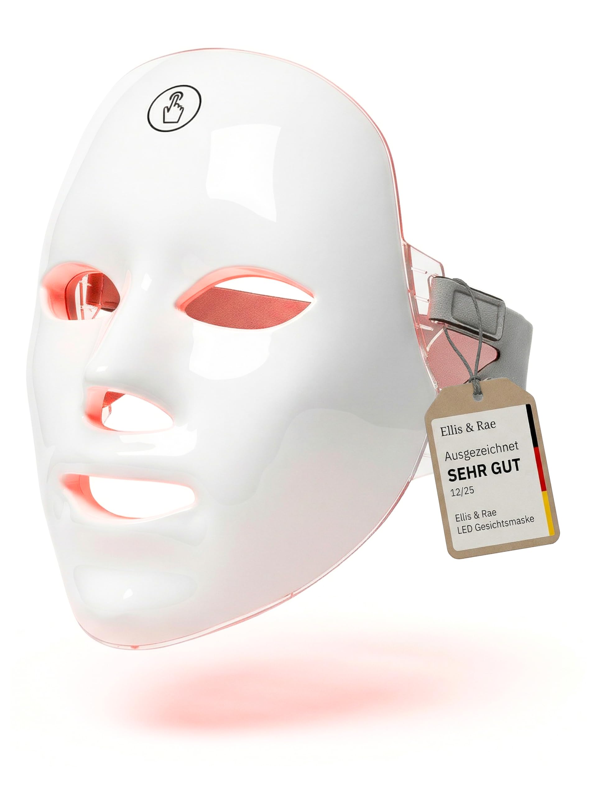 Ellis & Rae LED Gesichtsmaske - Lichttherapie Maske für Gesicht mit 7 Farben für Anti Aging und gegen Falten, Rötungen & Akne - kabellose Beauty LED Maske mit gleichmäßiger Lichtverteilung für Frauen