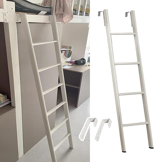 130 140 150 160 170 180 Cm Bunk Bed Ladder With Hooks, Black Campers Bedroom Dorm Bed Ladder Mezzanine, Iron Replacement Ladder (Size : Hook Style-1.4m/55.1 - View #3