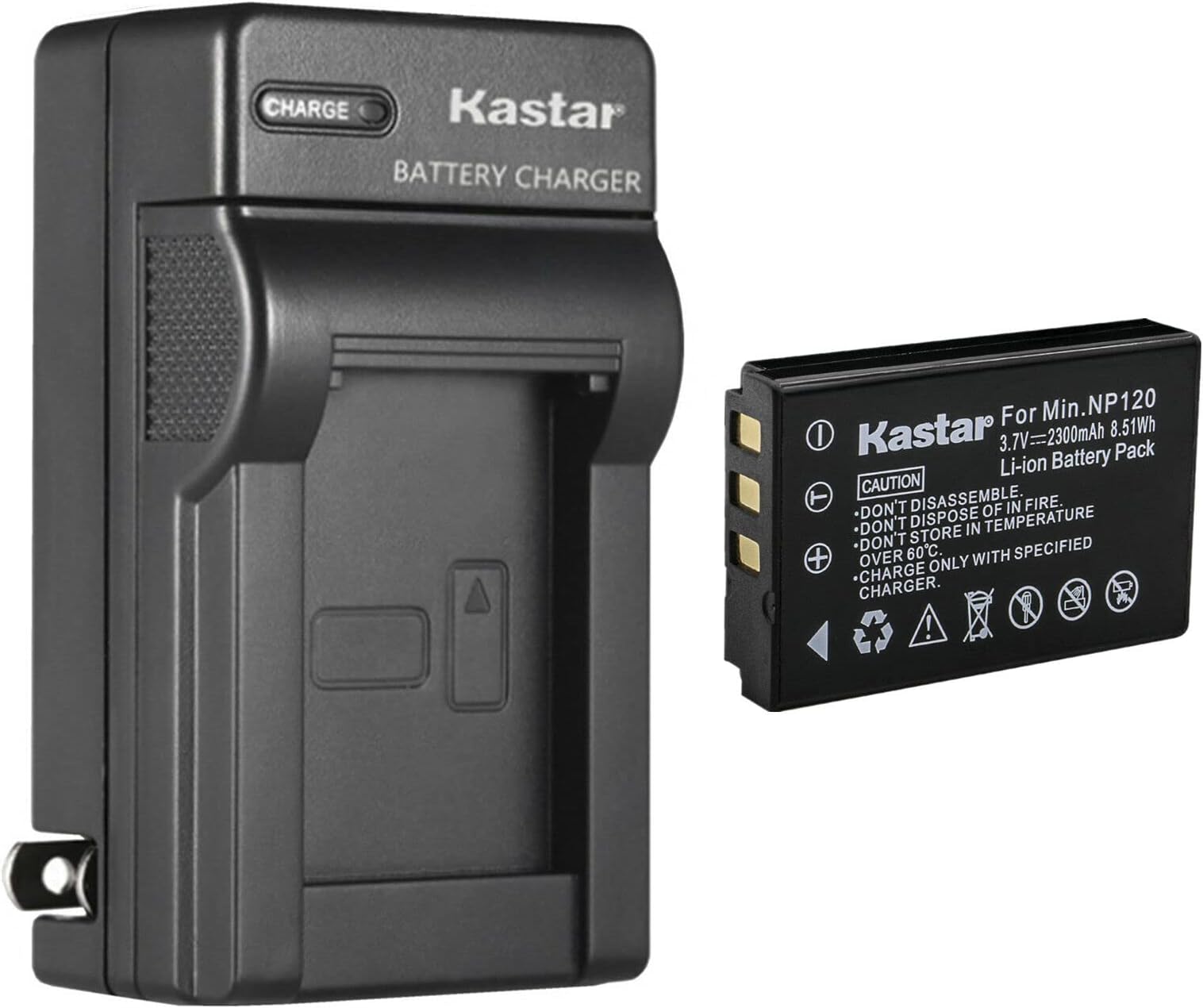 Kastar - 1 Pack Q120 Battery and AC Wall Charger Replacement for MINOLTA MN35Z, Zoom BT-03, Zoom BT-03 B, Zoom Q8 Q8N Camera, Bell Camera, and Howell B35HDZ Recorder Camera