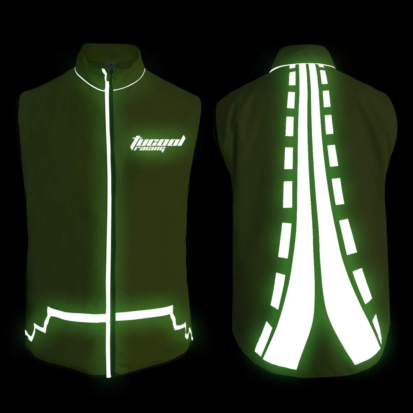 Professional Reflective Safety Vest with 2 Bands - Polyester Pongee Fabric for Night Running/Cycling/Construction - High Visibility (Green, L) - Image 4