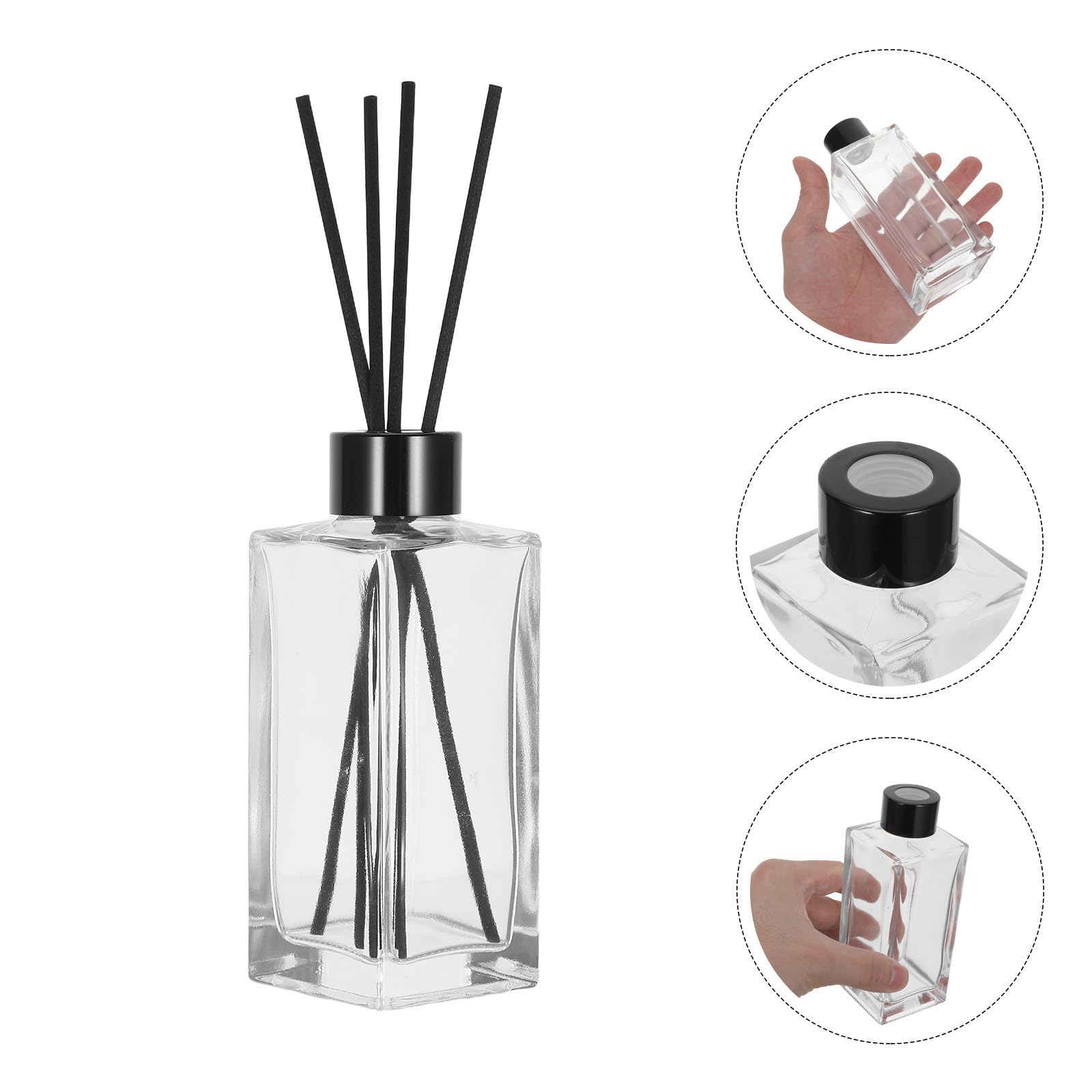 FRCOLOR 4 Sets Moderner Eleganter Badezimmer Duftdiffusor aus Glasfaser mit Aromatherapie Funktion und Kontinuierlicher Frische 5 X 1,9 Zoll mit 4 Duftstäbchen für Toilette und Bad