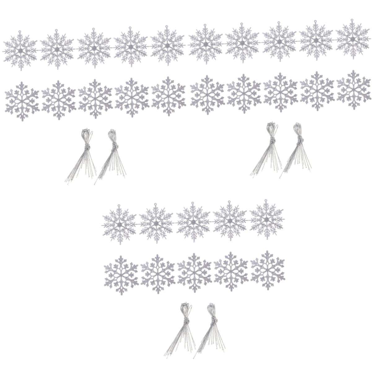 Amosfun 3 Sätze Weihnachtsschneeflocken Schneeflocke Weihnachtsbaumschmuck Weihnachtsfeier Liefert Dekorationen Weihnachtsdeko Christbaumanhänger Schneeflocke Aus Plastik Stück * 3
