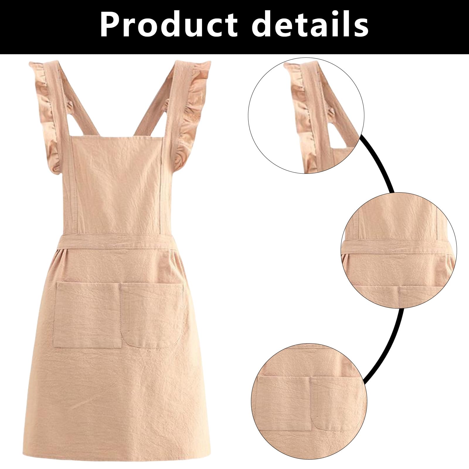FAIRYGATE Pinafore Apron Adjustable Kitchen Cotton Apron With Pockets for Men & Women Chefs For Cooking & Baking in Home Restaurants & Barbeque A1643 - Image 3