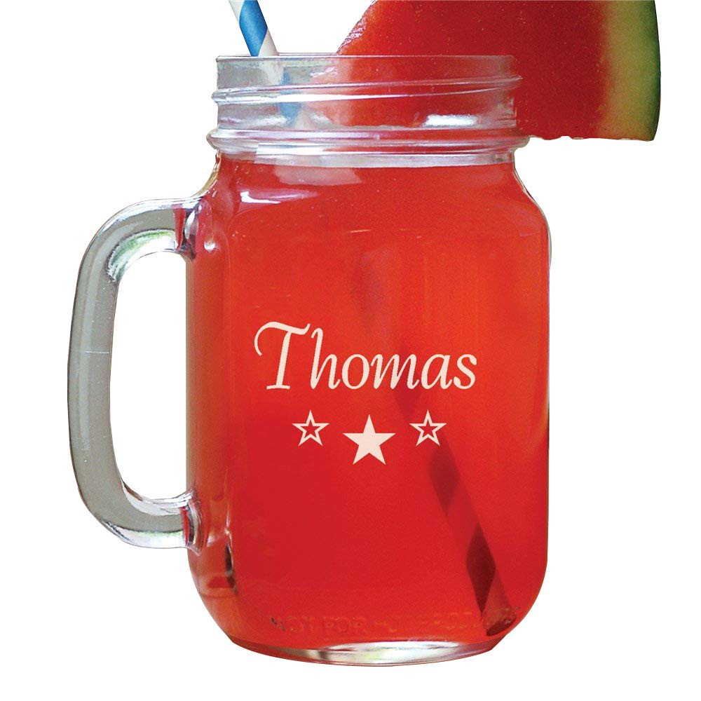 Patriotic Stars Mason Jar, Glass, 16oz.