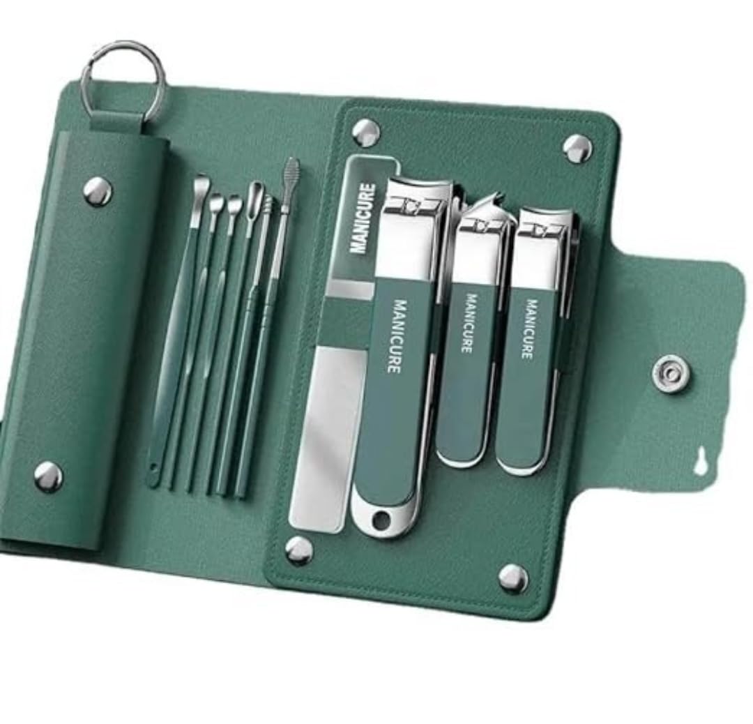 10 in 1 Manicure Kit with Leather Case | Stainless Steel Tools, Portable Case-image-17