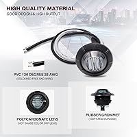 Vista 4 de TMH Lente ahumada de montaje de 3/4 de pulgada, LED rojo, pequeña liquidación lateral, luces LED de marcador, remolque, camión, RV, ATV, coche