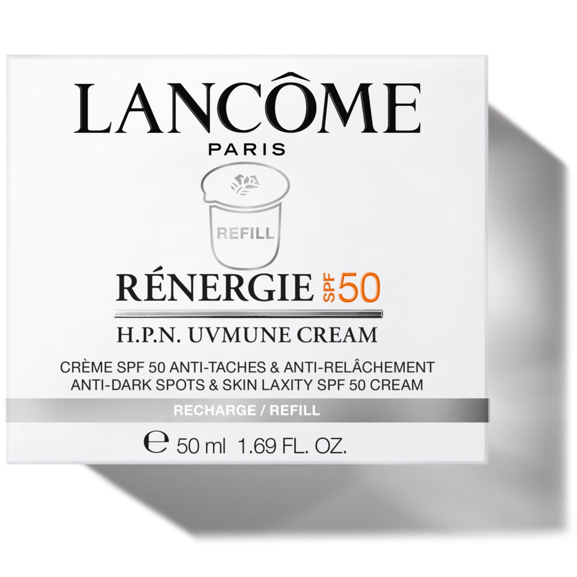 Lancôme Rénergie H.P.N. UVMUNE SPF50 Anti-Ageing Cream Refill, with 300-Peptide Complex and Patented Mexoryl 400, Strongest UV Protection, Sustainable Refill, 50ml