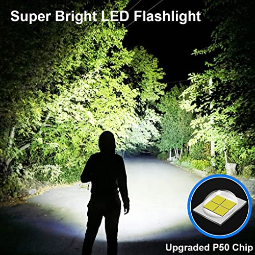 Timtome Rechargeable Flashlight, Led High Lumens Flashlight, Usb-C Super Bright High Power Handheld Flashlights, 3 Modes Zoomable Edc Flash Light For Emergency, Camping, Gifts For Men & Women #TOP1