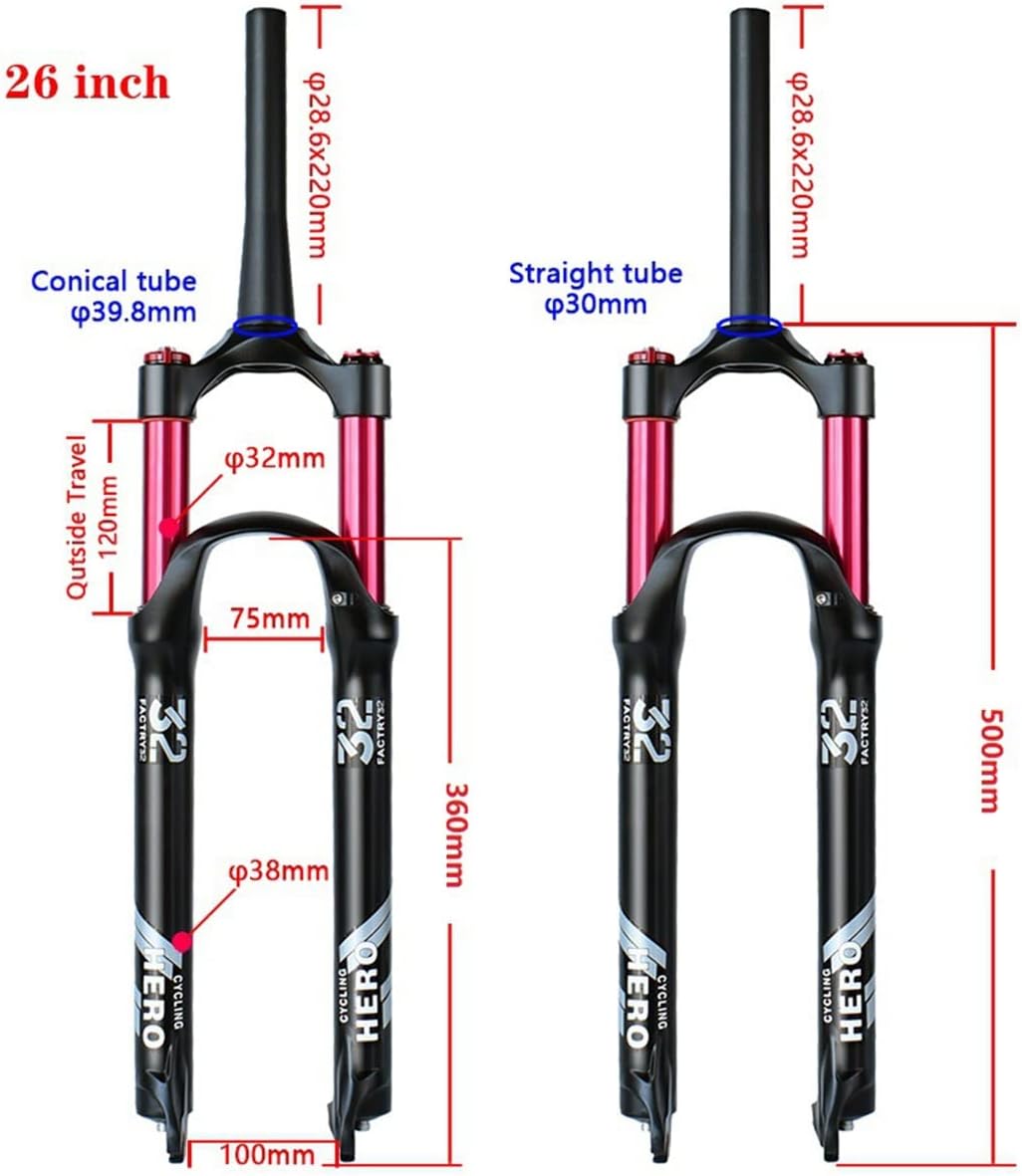 自転車サスペンションフォーク、マウンテンバイク26 27 5 29エアフォークディスクブレーキフォーク1 8 2自転車フロントショッ