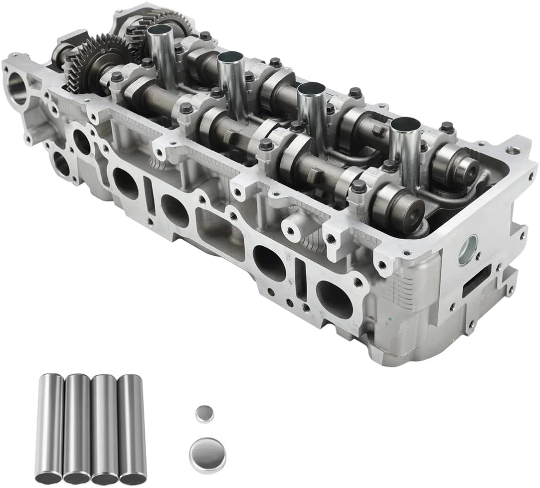 FIT Toyota Tacoma 2.4L 2RZFE, 4Runner T100 Tacoma 2.7L 3RZFE, Complete Cylinder Head Assembly 8-Port, Camshafts Valves Gasket Set Included, Replaces 11101-79276