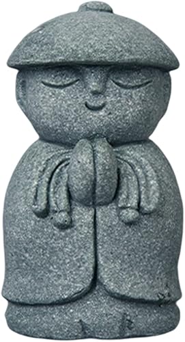 livelyfish Estatua de monje rezando de Buda japonés, Jizo Bosatsu, Feng Shui, piedra arenisca felizsonriente, adorno en miniatura para pecera, livelyfish Estatua de monje rezando de Buda japonés, Jizo Bosatsu, Feng Shui, piedra arenisca felizsonriente, adorno en miniatura para pecera,