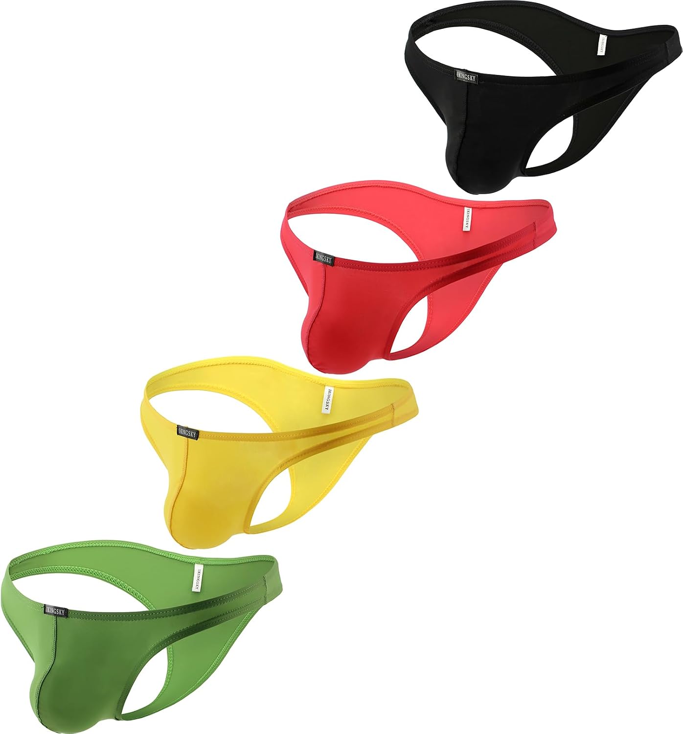 iKingsky Men's Sexy Brazilian Underwear Soft Pouch Bikini Under Panties Half Back Coverage Mens Underwear