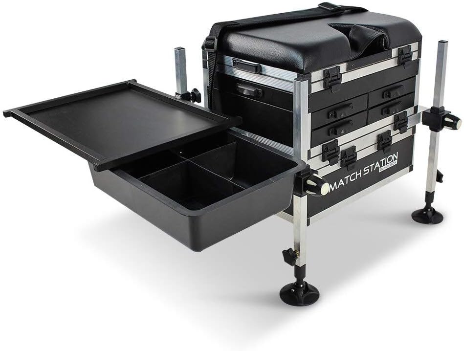 Match Station AS5 Drawer BLACK EDITION Alloy ProSport Seat Box & Sliding Side Tray Amazon.co