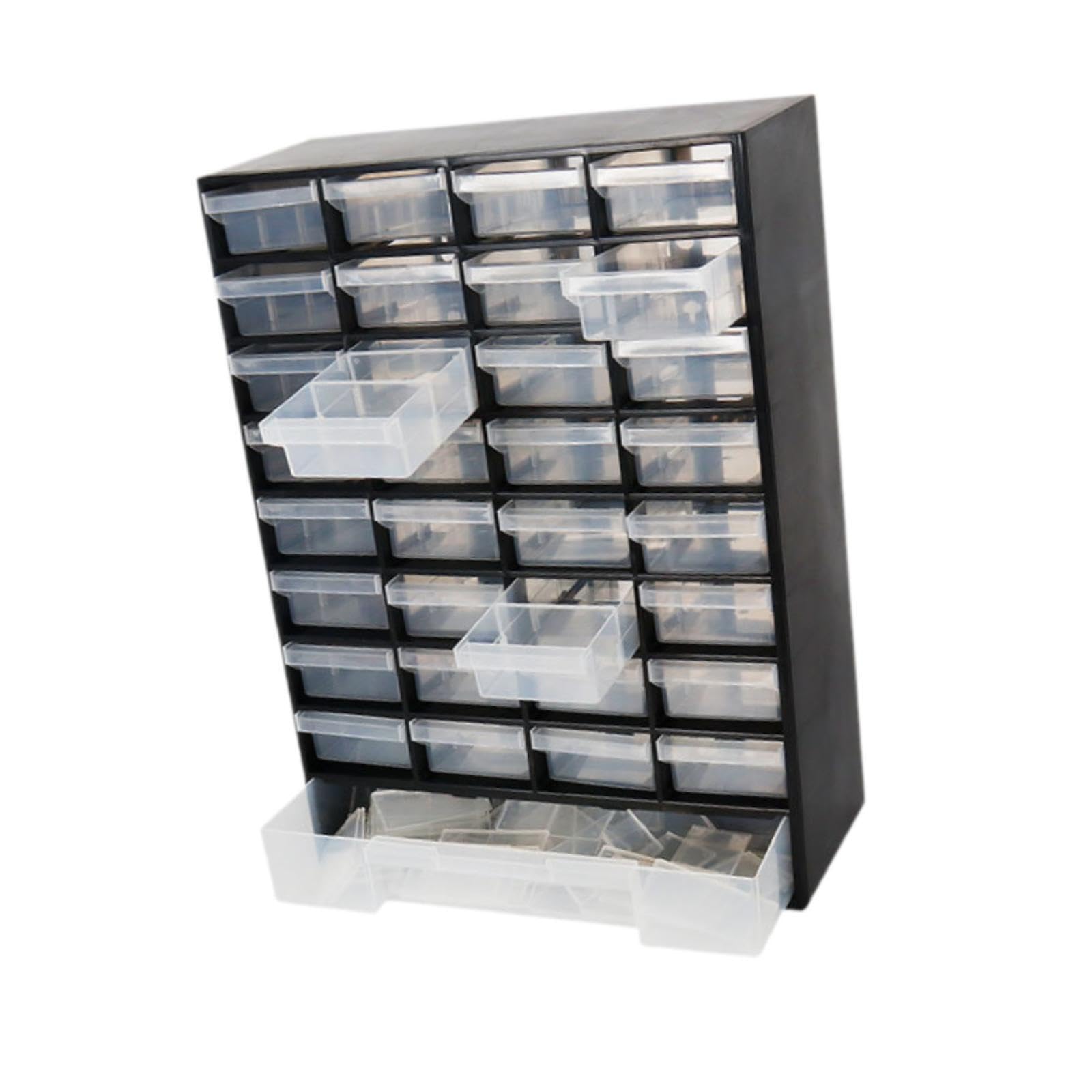 Außergewöhnlicher Schubladenorganizer Schwarz 30 x 13.1 x 40.8 cm | mit Platz für Schmuck, Werkzeuge, Schrauben, Muttern und Bastelmaterialien. Spart wertvollen Platz. , Schwarz , 30 x 13.1 x