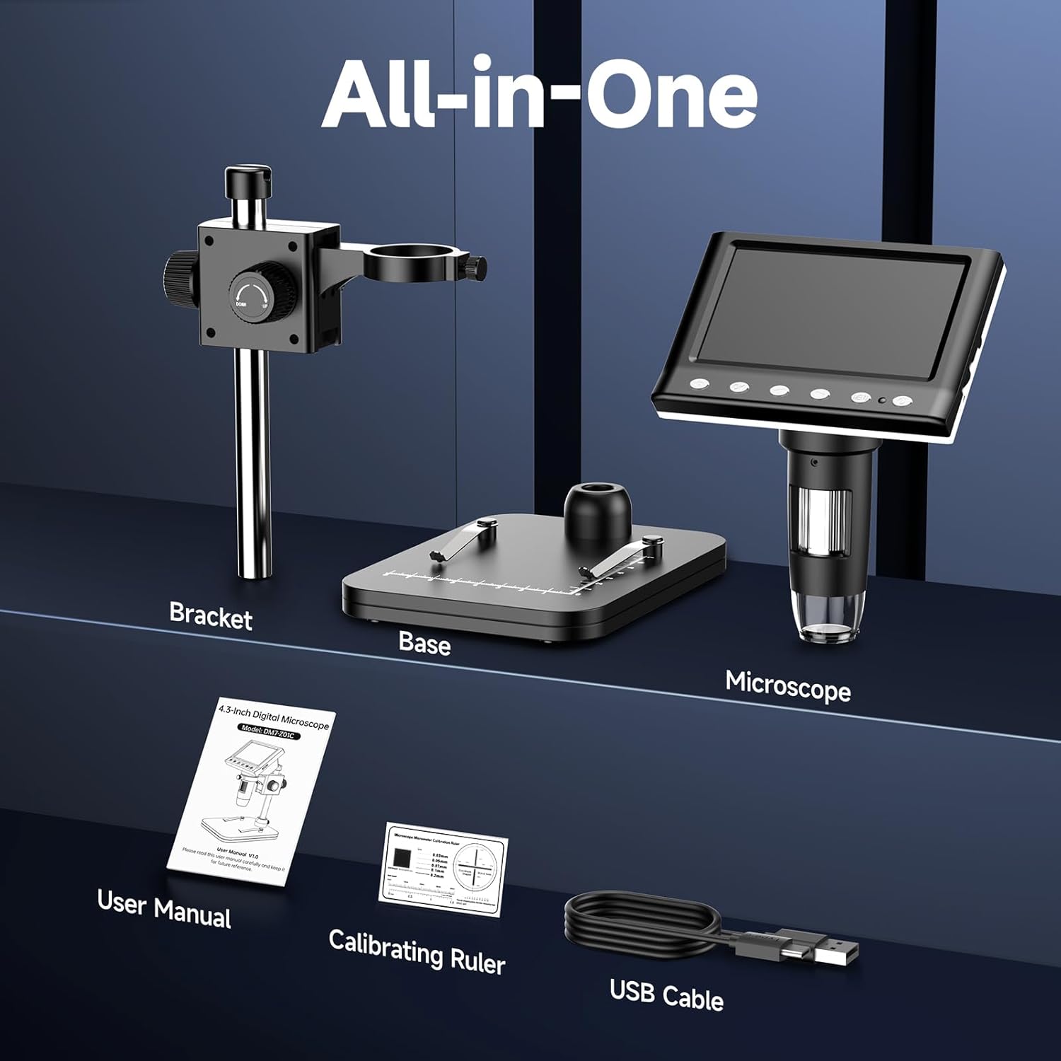 4.3" Coin Microscope Digital Microscope for Collectors 1980P HD Error Coin Magnifier with 8 LED Lights, Compatible with Windows/Mac