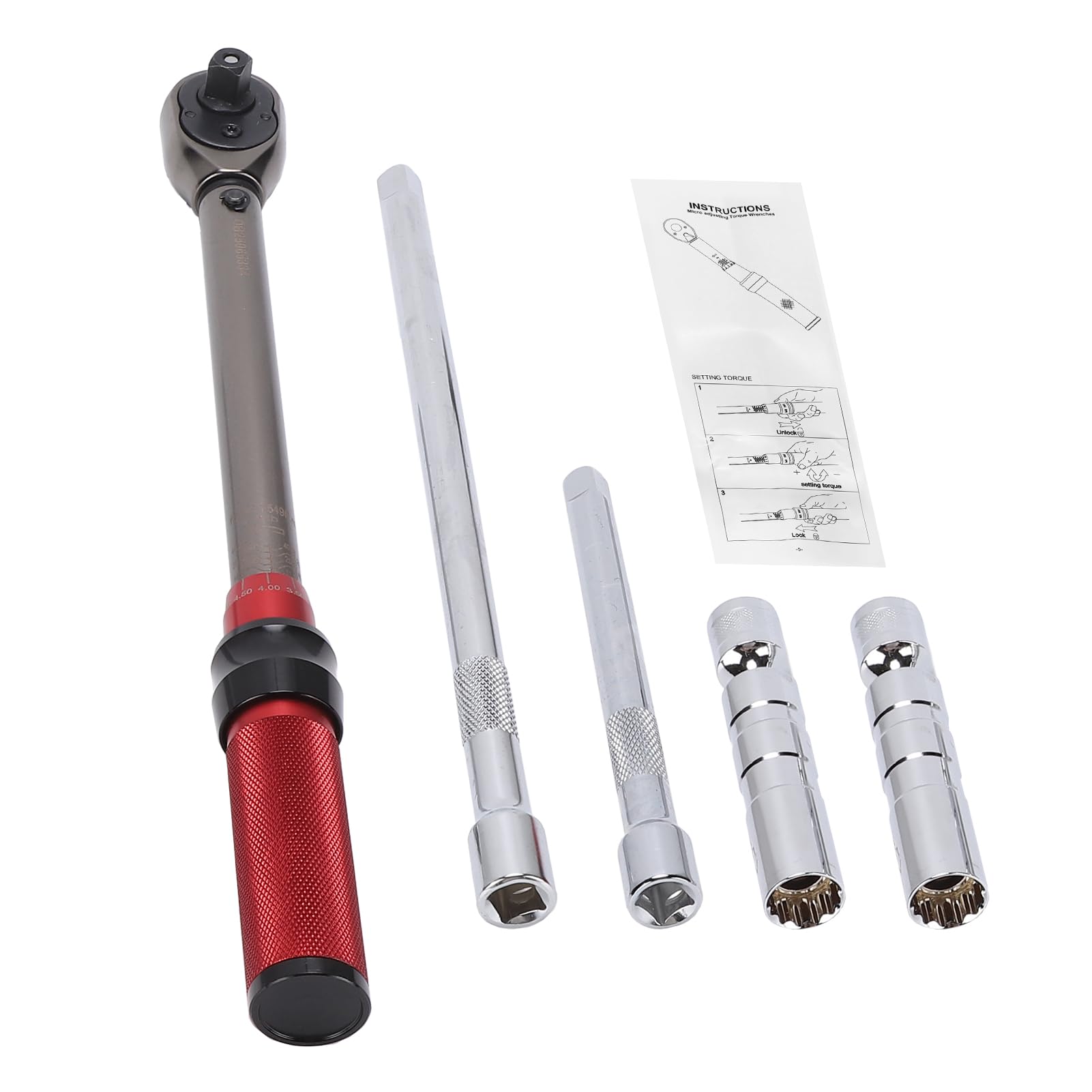 Fafeicy Zestaw Kluczy Dynamometrycznych 3 8, Klucz Grzechotkowy 5-60 Nm,
