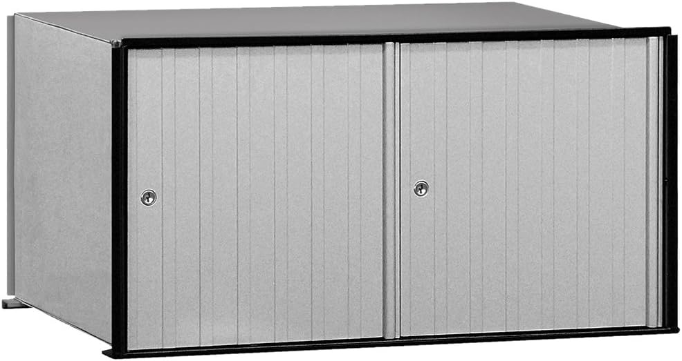 Salsbury Industries 2202 Aluminum Mailbox, 2 Doors, Rack Ladder System, Aluminum with Black Trim