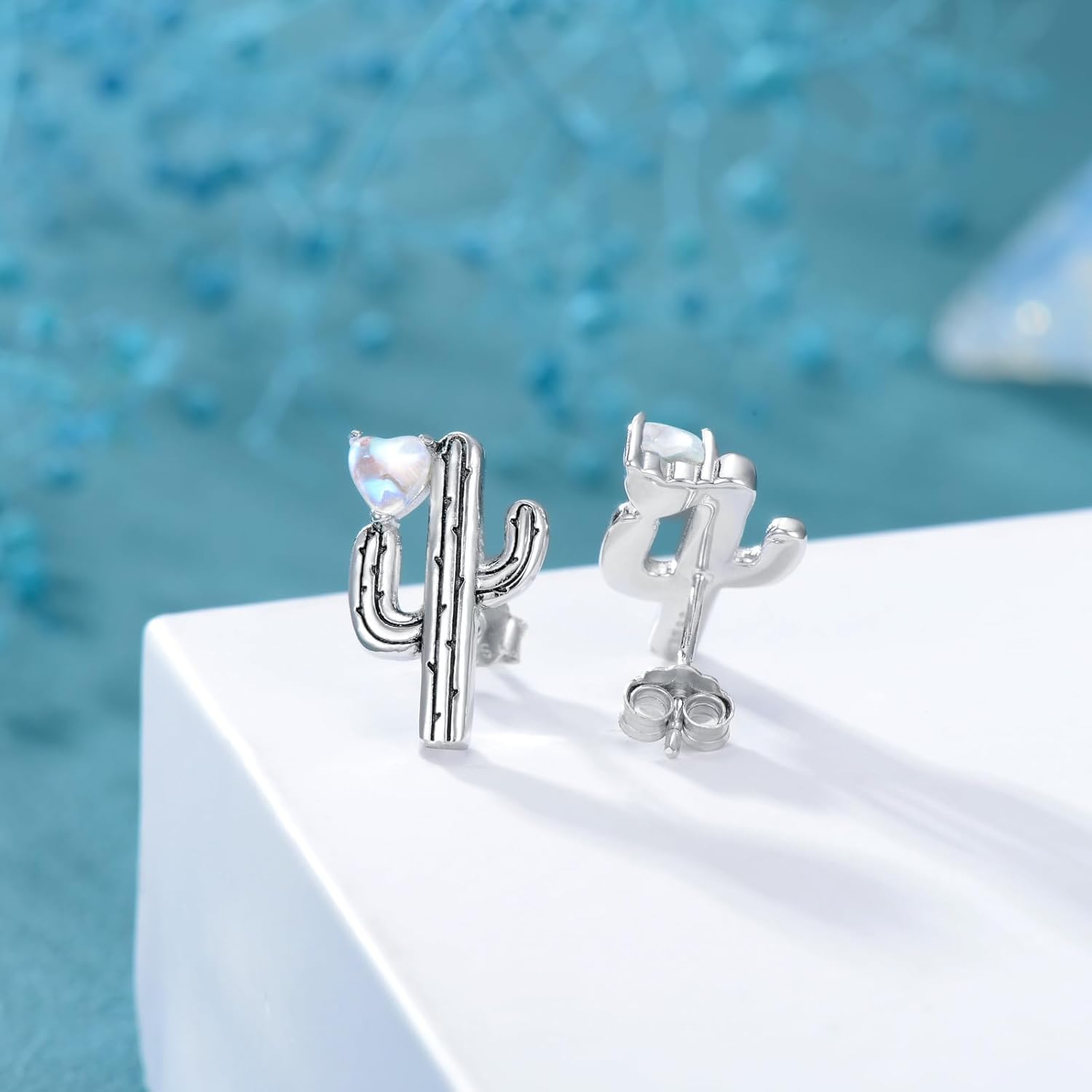 PELOVNY Christmas Gifts Skull Horse Butterfly Cactus Wing Cow Bunny Cat Ocean Wave Shark Studs Earrings S925 Sterling Silver Hypoallergenic Stud Earrings for Women Girlfriend Lovers