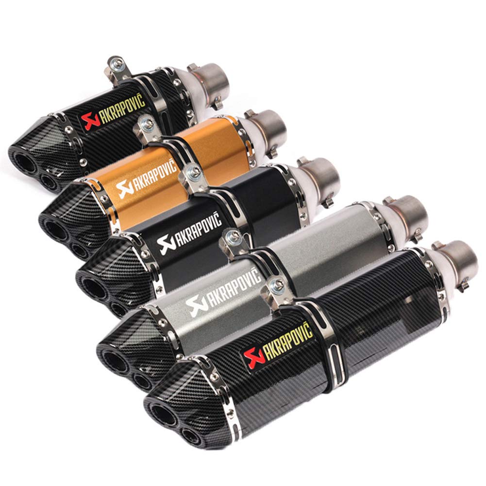 51mm universale tubo marmitta di scarico moto Doppio foro esagonale modifica 2 pollici DB Killer tubo di scappamento moto in acciaio inox parti di modifica tubo di coda,Adatto per scooter dirt bike,C