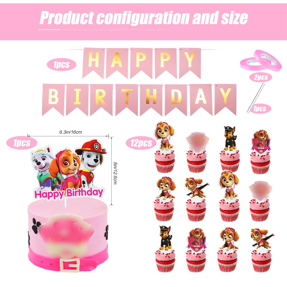 Kit Décoration Anniversaire Pat' Patrouille 3 Ans - Ballons, Banderole, Nappe - Thème Dog Patrouille Pour Enfants
