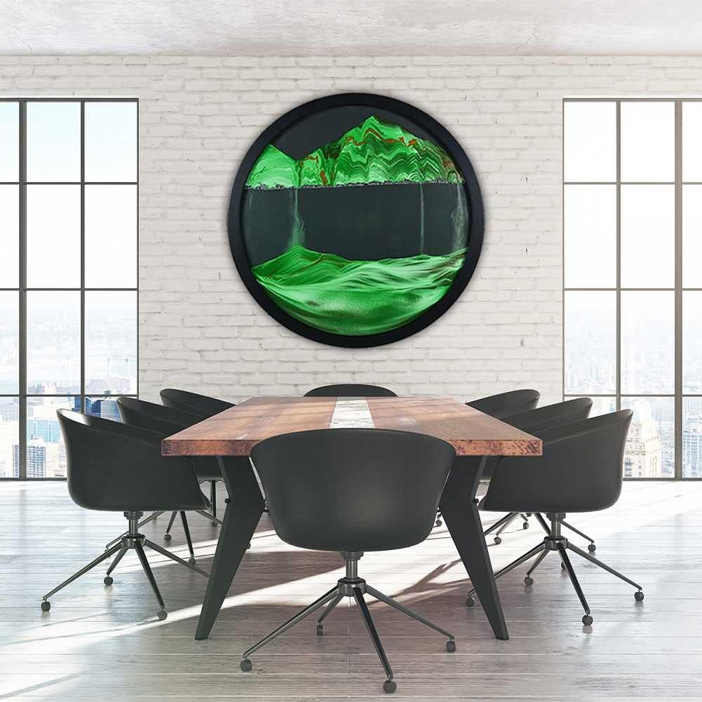 KRIDDR Moving Sand Art Picture Moving Sand Landscapes Round Glass 3D Deep Sea Sand Art for Kids Adults Large Desktop Art Toys