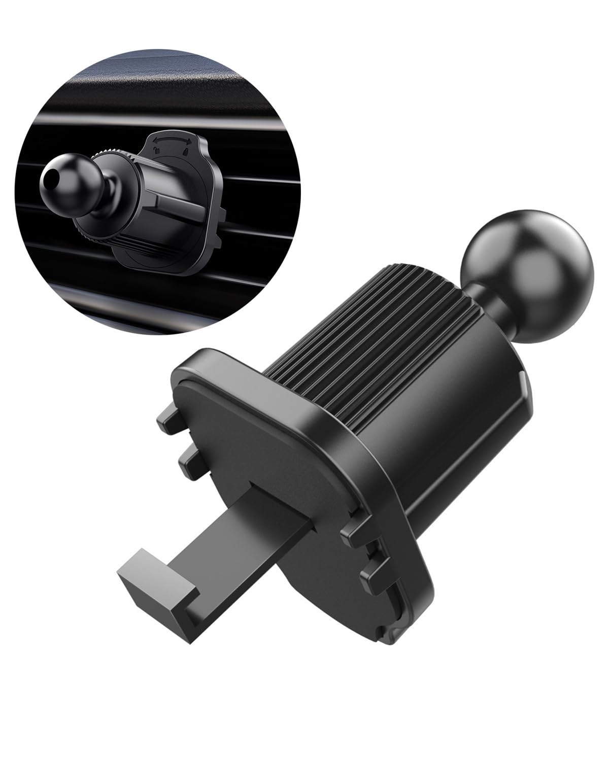 Paquete de 2 clips de ventilación para la mayoría de teléfonos de coche, soporte de teléfono celular, agarre de ventilación con bola de junta de 17 mm de diámetro, clip universal de ventilación para