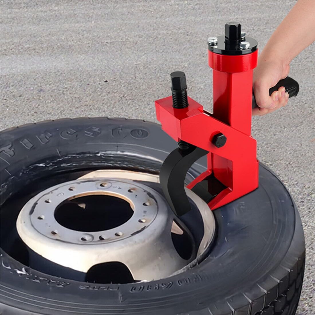 Manual Tire Bead Breaker fit for 14" - 22.5" Rim Tires Adjustable Hammer Tires Changer Tire Removal Tools for ATV SUV Truck Tractors Car and More (Red)