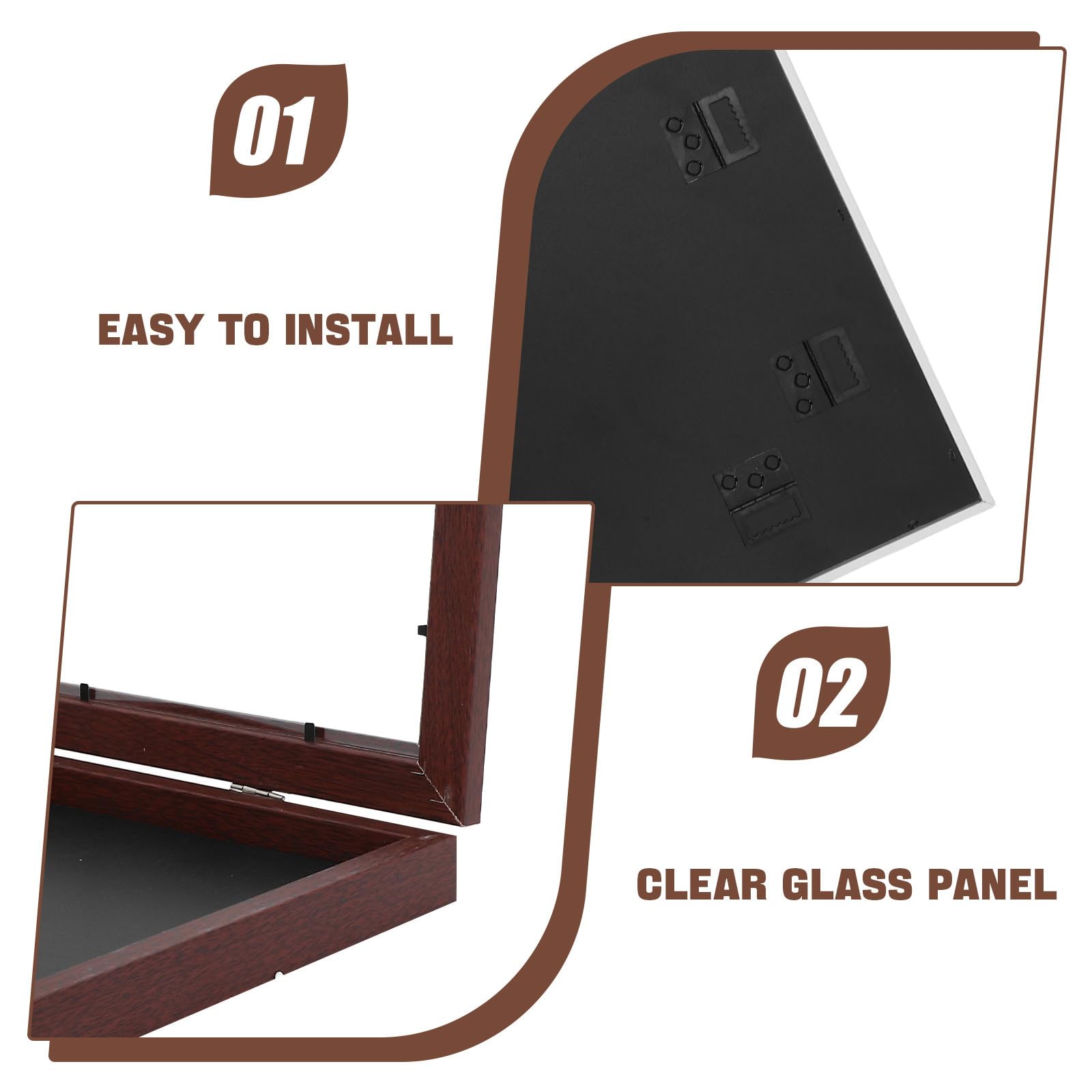 STOBAZA Cadre Photo Boîte à Ombres Marron 11x14 Pouces en Bois avec Verre Incassable Protection pour Maillots de Sport Clubs Écoles Décor Artistique