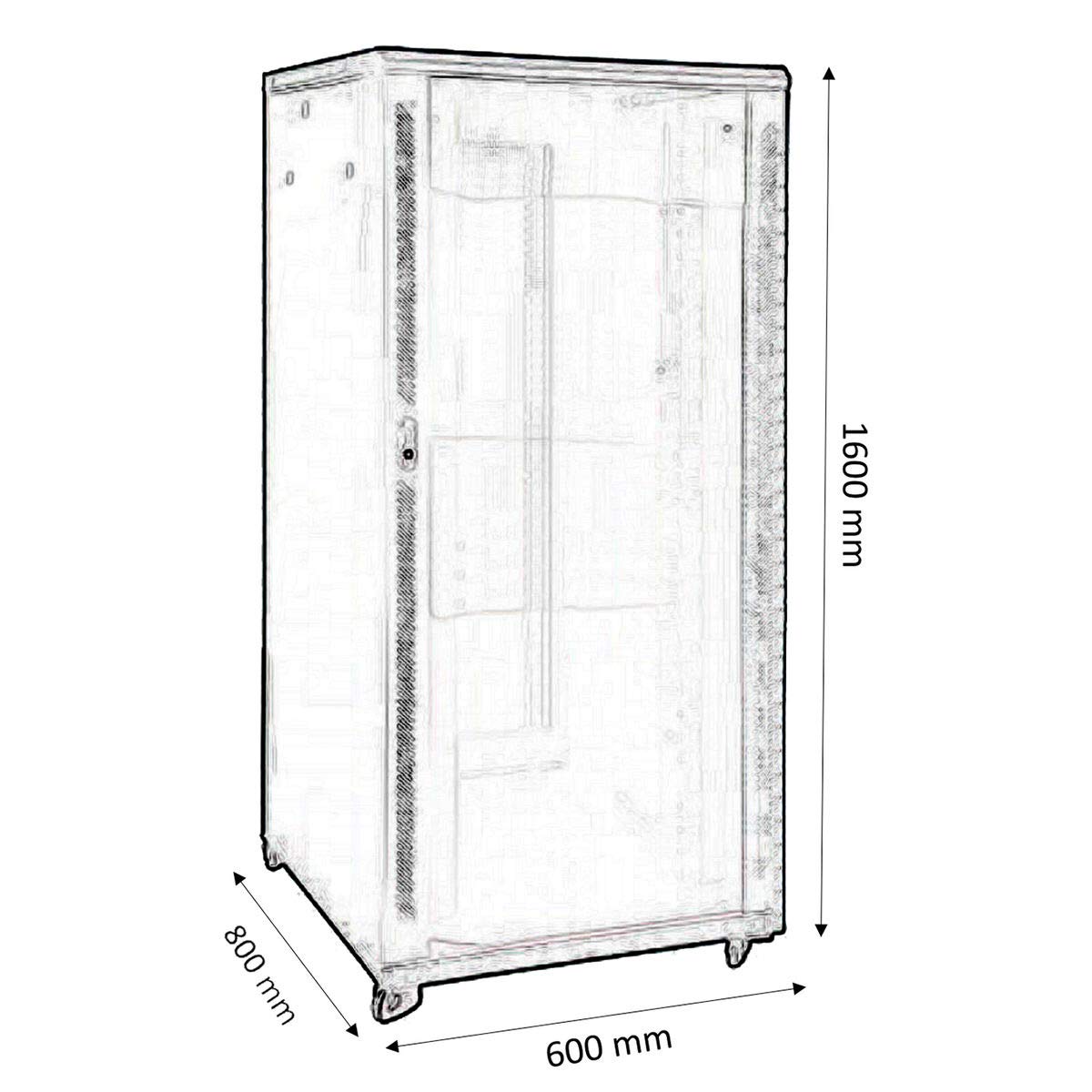KIMEX - Baie de Brassage 19" 33U 600x800mm (Largeur x Profondeur) - Rack Serveur Informatique au Sol - Armoire Réseau 19 Pouces - Charge Max 800 kg - Ref 112-6833K