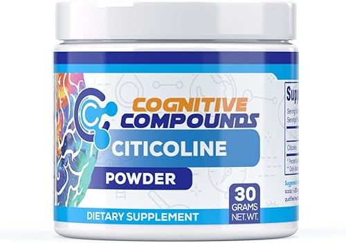 COGNITIVE COMPOUNDS Citicolina (CDP-colina) Polvo - Memoria mejorada y estado de ánimo mejorado - 1.06 oz