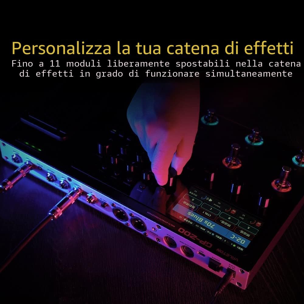 VALETON Processore Multi-Effetti per Chitarra e Basso con Modellazione Ampli Cabinet IR 240+ Effetti 140 Simulazioni Ampli Looper Interfaccia Audio USB MIDI I/O Pedale di Espressione GP-200 + Borsa