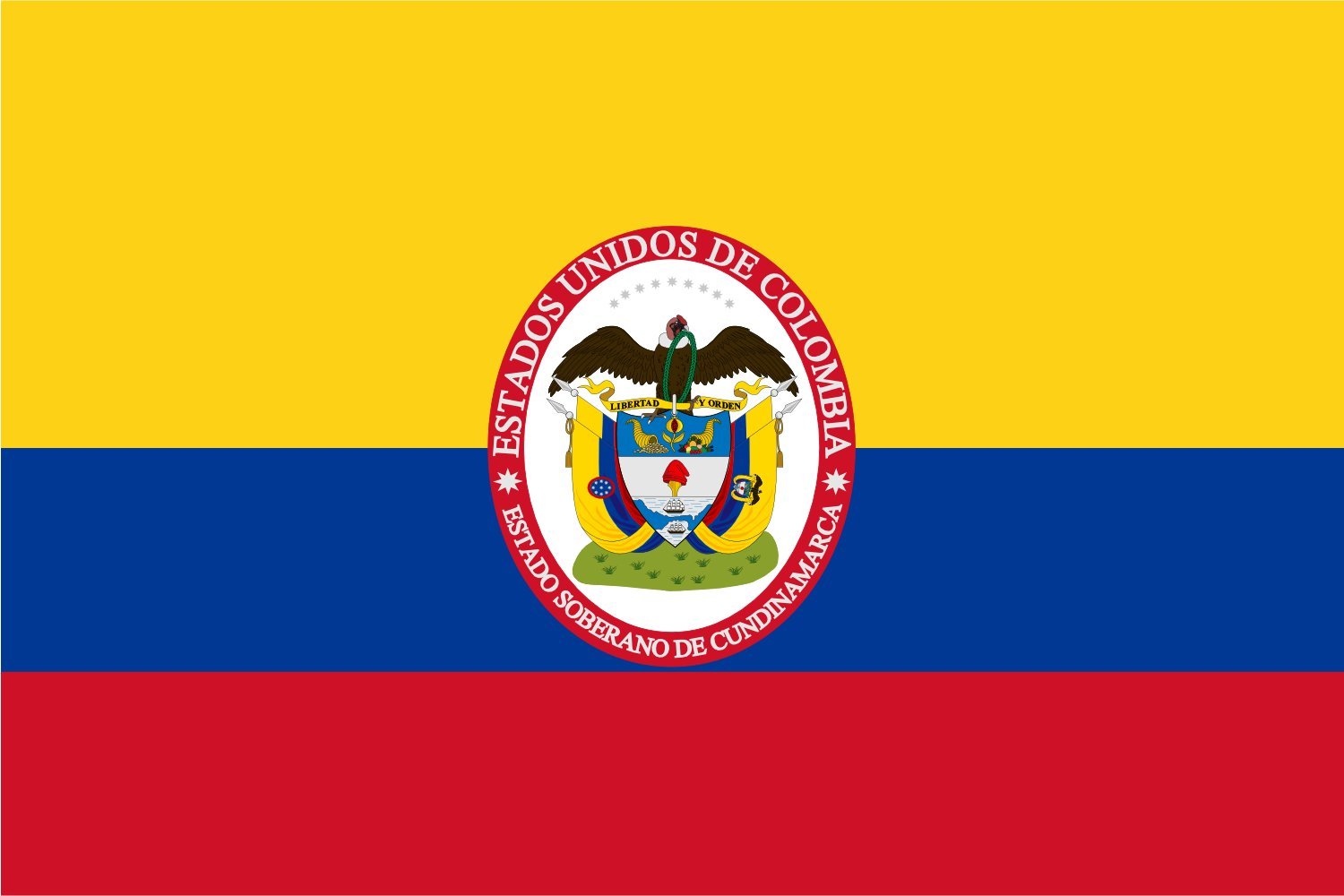 Drapeau Large Sovereign State of Cundinamarca grand format pour collectionneur